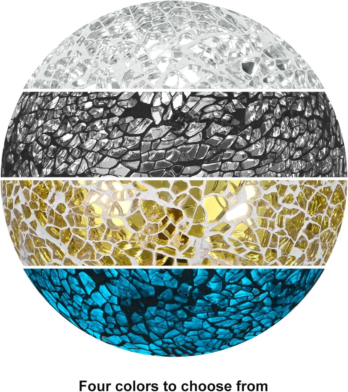Decorative Ball for Bowls, 4 Inch Mosaic Glass Balls Decorative Glass Orbs for Home Decor/Dining Tables/Wedding Party/Coffee Table/Centerpiece Decor [Black]