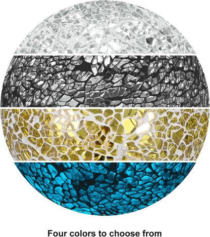 Decorative Ball for Bowls, 4 Inch Mosaic Glass Balls Decorative Glass Orbs for Home Decor/Dining Tables/Wedding Party/Coffee Table/Centerpiece Decor [Black]
