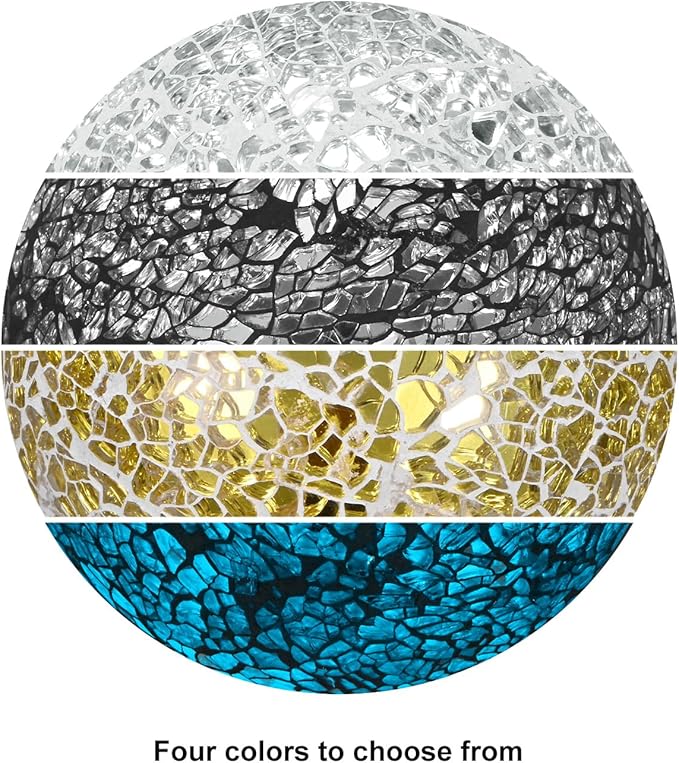 Decorative Ball for Bowls, 4 Inch Mosaic Glass Balls Decorative Glass Orbs for Home Decor/Dining Tables/Wedding Party/Coffee Table/Centerpiece Decor [Gold]