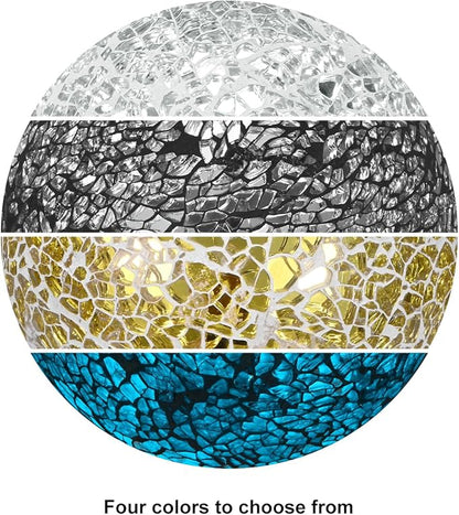 Decorative Ball for Bowls, 4 Inch Mosaic Glass Balls Decorative Glass Orbs for Home Decor/Dining Tables/Wedding Party/Coffee Table/Centerpiece Decor [Gold]