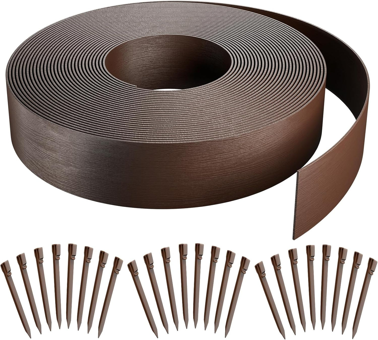 AGTEK 78FT Plastic Landscape Edging Coil Kit, 4 inch High Terrace Board Garden Edging Border with 24 Stakes