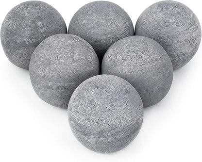 Skyflame Ceramic Balls, Set of 6 Round Fire Stones Set for Indoor and Outdoor Fire Pits or Fireplaces Accessory, 5 Inch, Gray
