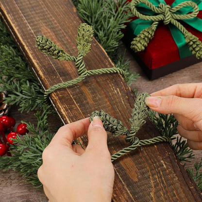Shappy 12 Pieces Christmas Garland Banister Ties Christmas Decorative Reusable and Flexible Twist Ties for Garland, Banister Home Decoration (Olive Green)