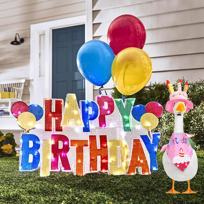 Porch Goose Outfits for 23" Plastic Porch Goose Birthday Outfit Goose Clothes for Cement Goose for Indoor Outdoor Garden Yard Lawn Patio Art Decor(Pink)