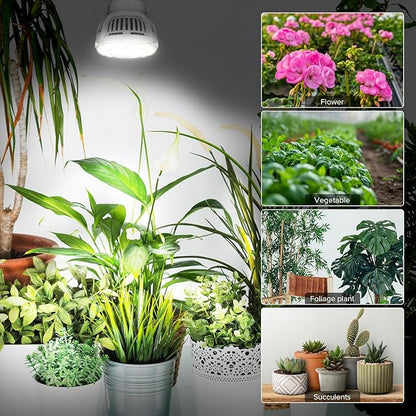 Grow Light Bulbs for Indoor Growing, A15 7W LED Grow Lights for Indoor Plants Seed Starting, High PPFD, Full Spectrum 60W Equivalent E26 Base, 2 Pack