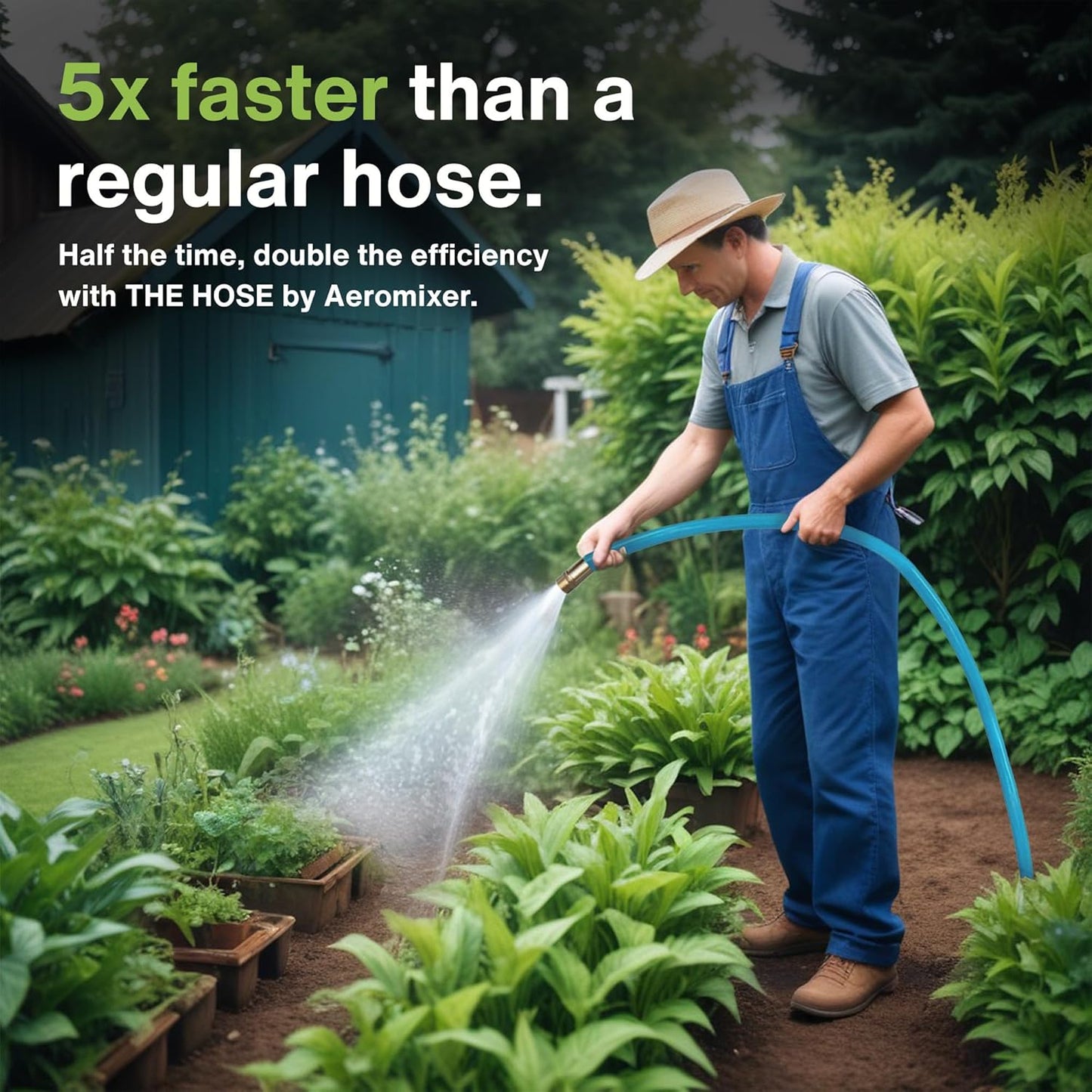 Aeromixer THE HOSE - 1 Inch Garden Hose 25 Ft, Kinkless Commercial Garden Hoses, Heavy Duty Industrial Water Hoses for Outdoors, 650 PSI High-Pressure Watering Tool for Farming and Gardening