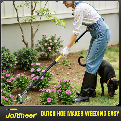 Jardineer Hula Hoe with Long Handle,Hoe Garden Tool, for Weeding, Stirrup Hoe for Flower Beds,Yards(64 inches)