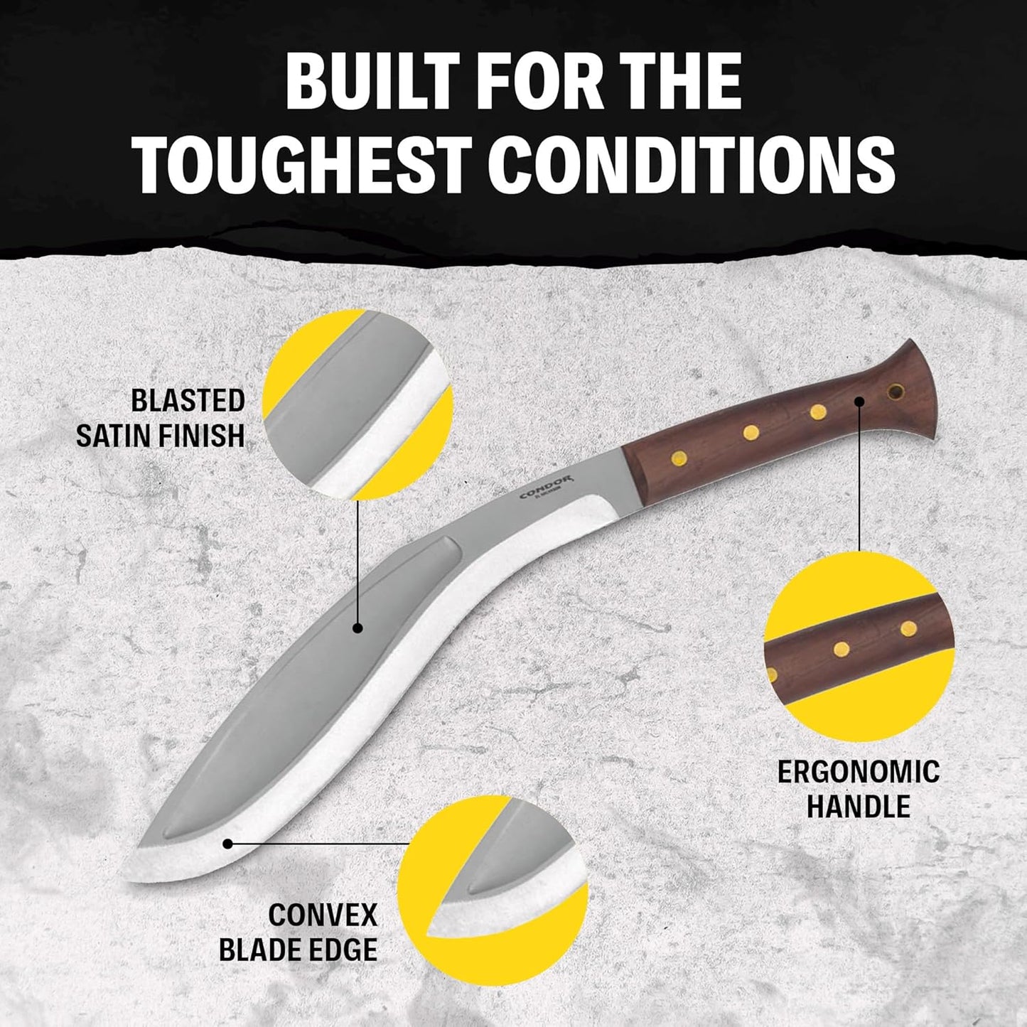 Condor Tool & Knife Tactical Machete with Walnut Handle