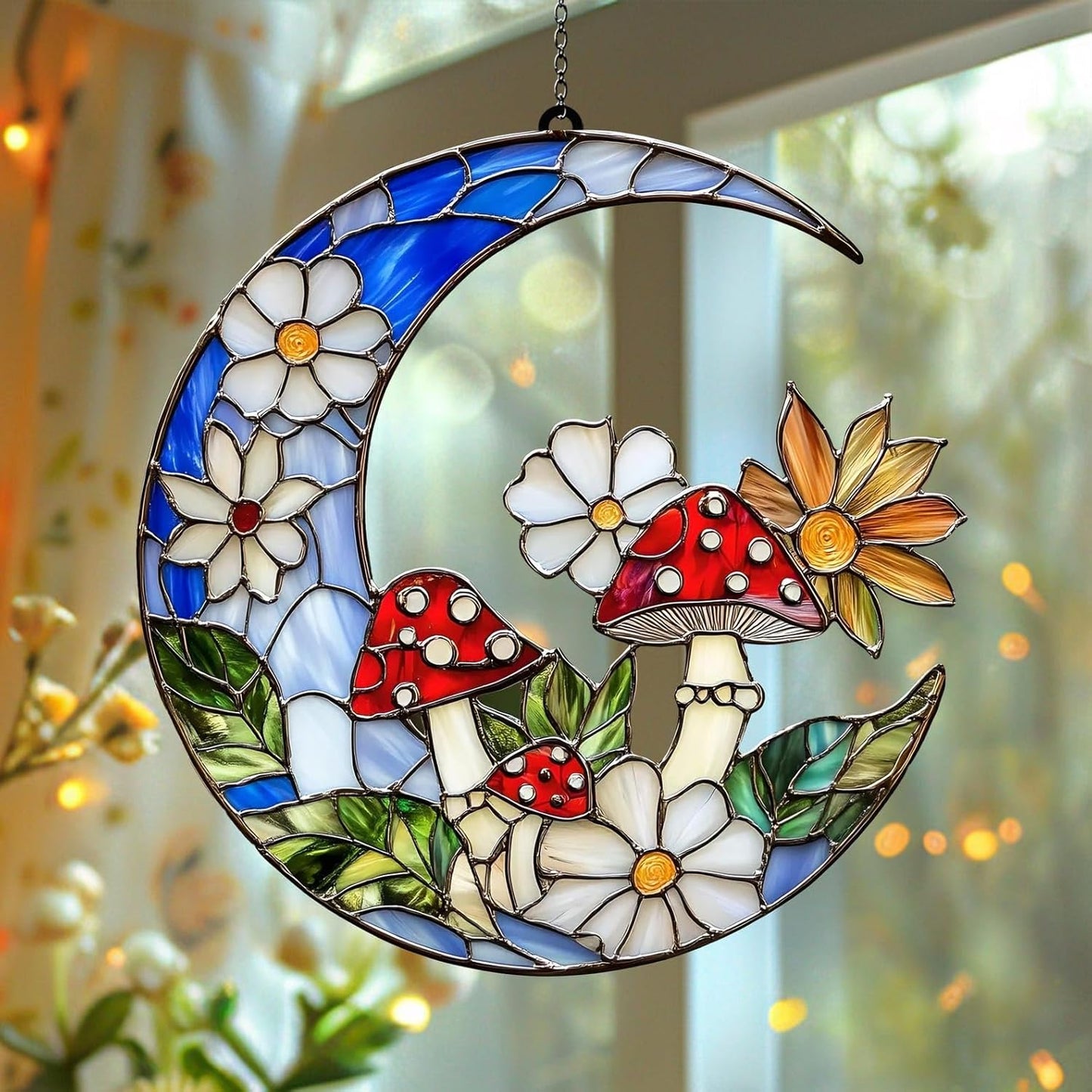 Mushroom Suncatcher Ornament Gift Sun Catchers Indoor Windown Suncatchers for Windows Hanging Garden Suncatchers Window Decor Outdoor Suncatcher Holiday Custom Gifts