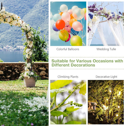 S AFSTAR 9.5 Ft Metal Arch, Outdoor Garden Arch for Various Climbing Plant Flower, Wedding Backdrop Stand Archway Arbor for Wedding Garden Party Ceremony Gothic Style Decoration, Easy-to-Assemble (2)