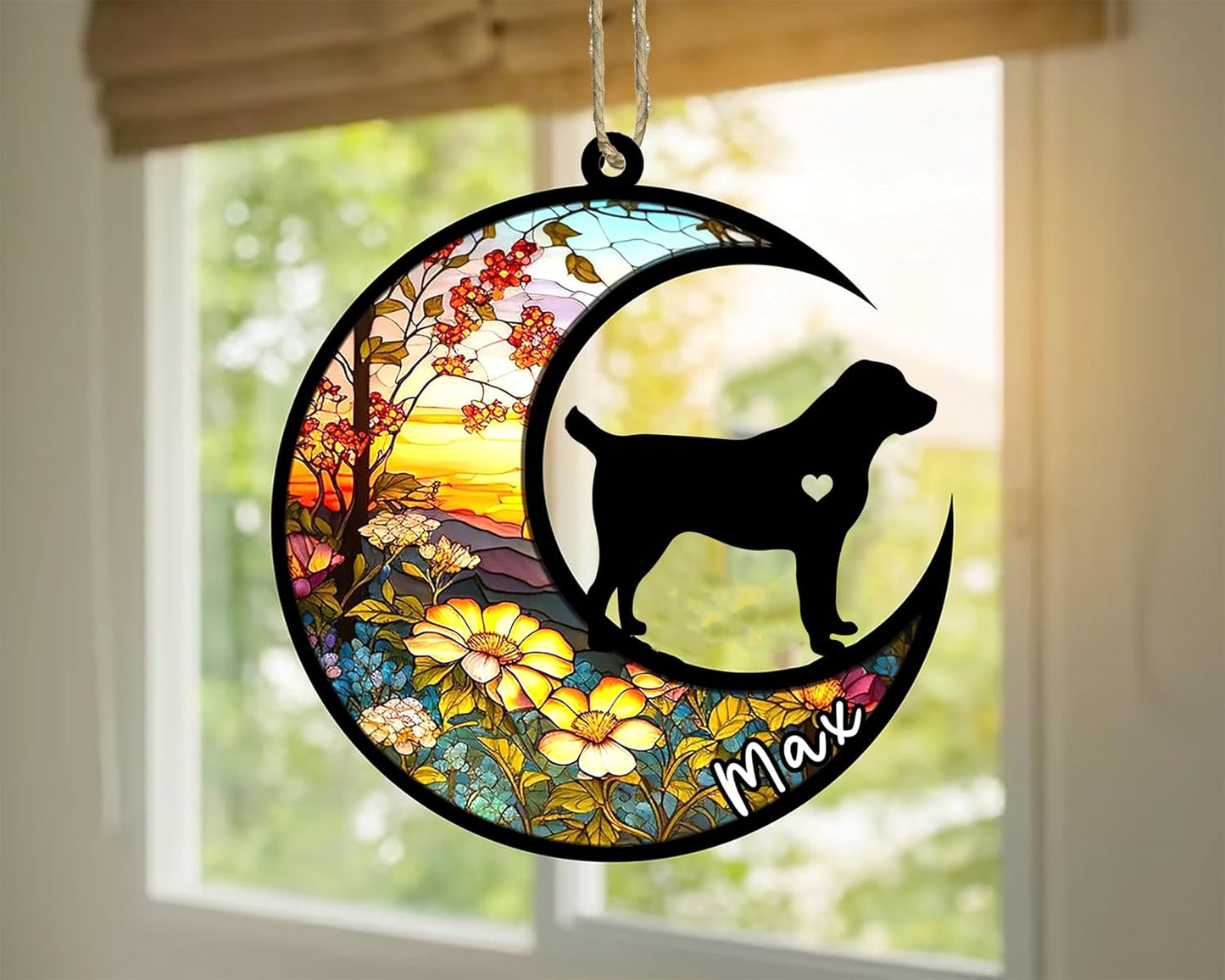 Personalized Dog Memorial, Custom Name Central Asian Shepherd Dog Christmas Ornament with Name, Custom Breeds, Pet Loss Light Catcher, Gifts for Lovers Loss of Pet Sympathy on Mothers Day Christmas