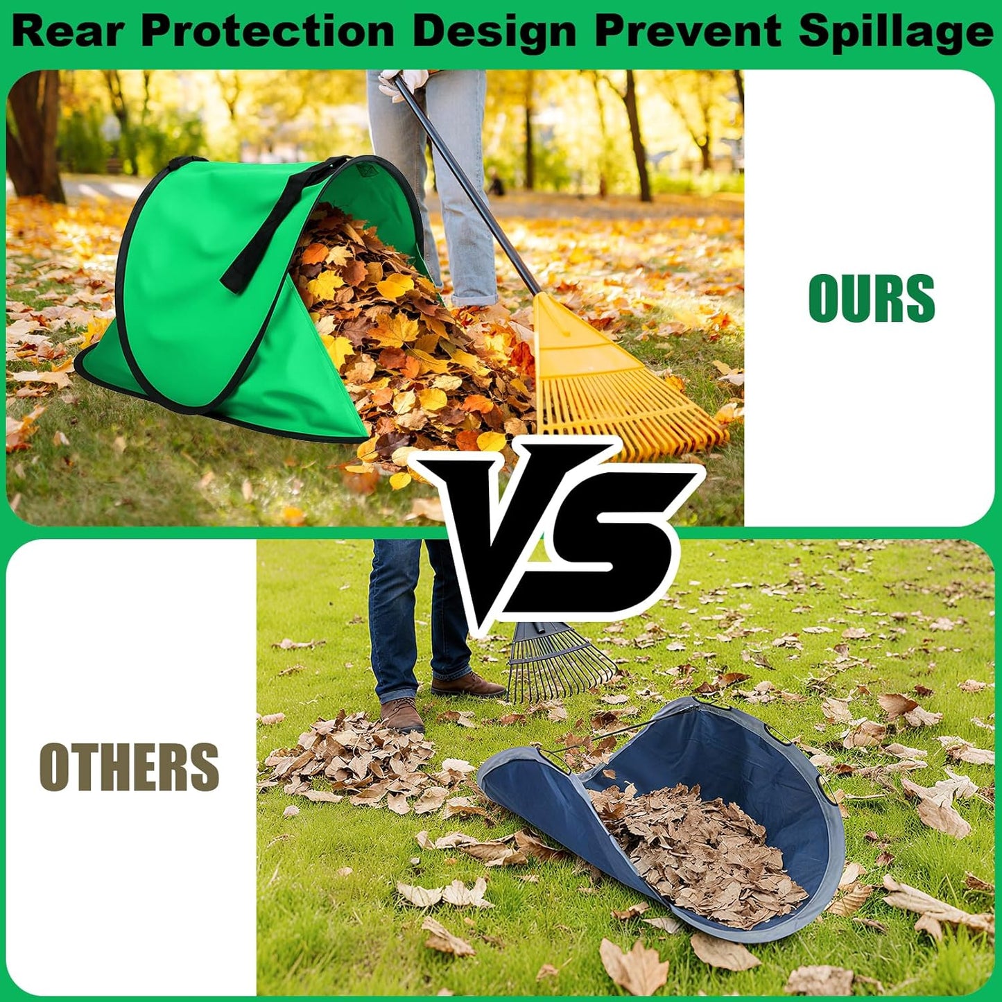 2025 New 60 Gallon Pop-Up Foldable Leaf Collector,Portable LeafBag,600D Oxford Cloth Leaves Pick Up Tool,Thicken Collapsible Leaves Picker Bag,Dustpan-Type Lawn Collector,Reusable Yard Garden Bag