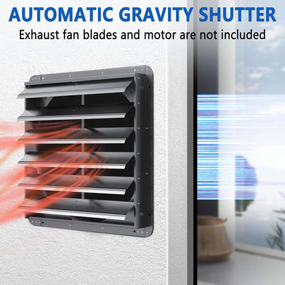 24 Inch Galvanized Sheet Spraying Automatic Exhaust Shutter Louver Vent (No Fan Blades and Motor) for Home Attics, Workshops, Barn, Greenhouse