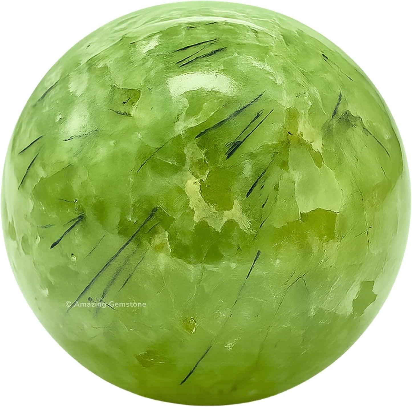 Amazing Gemstone Prehnite Crystal Ball with Stand - 2 Inches Crystal Sphere Meditation Balls for Witchcraft and Decorative Balls