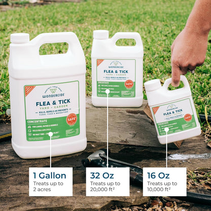Wondercide - Flea and Tick Spray Concentrate for Yard and Garden with Natural Essential Oils – Kill, Control, Prevent, Fleas, Ticks, Mosquitoes and Insects - Safe Around Pets, Plants, Kids - 16 oz