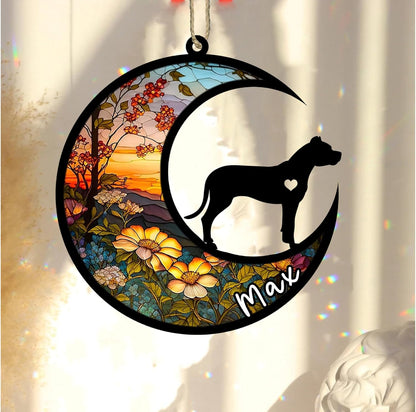 Personalized Dog Memorial, Custom Name Dogo Argentino Dog Christmas Ornament with Name, Custom Breeds, Pet Loss Light Catcher, Gifts for Lovers Loss of Pet Sympathy on Mothers Day Christmas