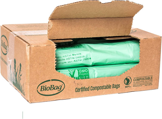 BioBag (USA) The Original Compostable Bag, 8 Gallon, 500 Count, 100% Certified Compostable Trash