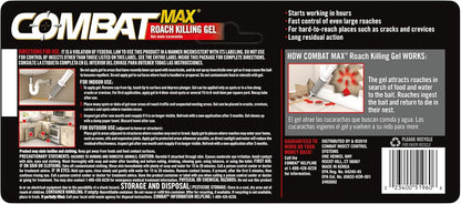 Combat Max Roach Killing Gel for Indoor and Outdoor Use, 1 Syringe, 2.1 Ounce (Pack of 1)