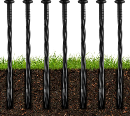 300Pcs 8-Inch Plastic Landscape Edging Spikes, Spiral Anchoring Nails for Weed Barrier, Paver Edging, Landscape Edging, Artificial Turf, Grass Pathways, and More