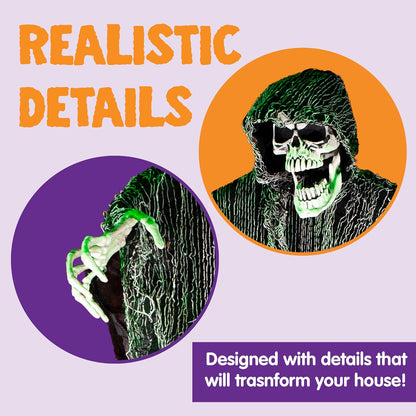 JOYIN Halloween Hanging Grim Reapers (3 Pack), One 47” and Two 35” Grim Reapers, Halloween Skeleton Flying Ghost for Haunted House Prop Décor, Outdoor Indoor Decor