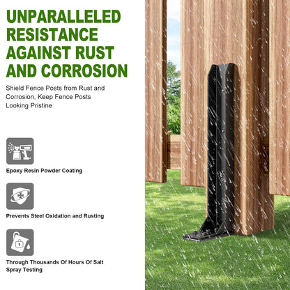 Fence Post Repair Kit，Heavy Duty Steel Fence Post Anchor Ground Spike ，Quick Fix Broken/Leaning Wood Posts with，and Fixed Fence Posts（8-Pack）