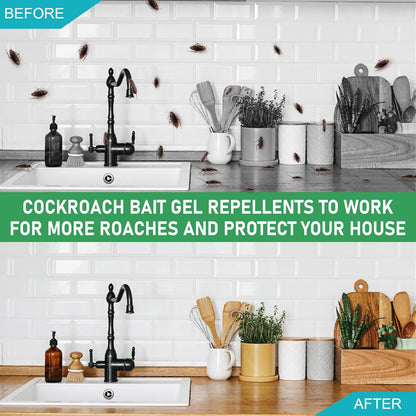 40 Pack Roach Repellent Cockroach Gel Bait Indoor Outdoor, Effective Cockroach Repellent Fast Acting Elimination of Indoor Roach Nests, Long-Lasting and Safe Family