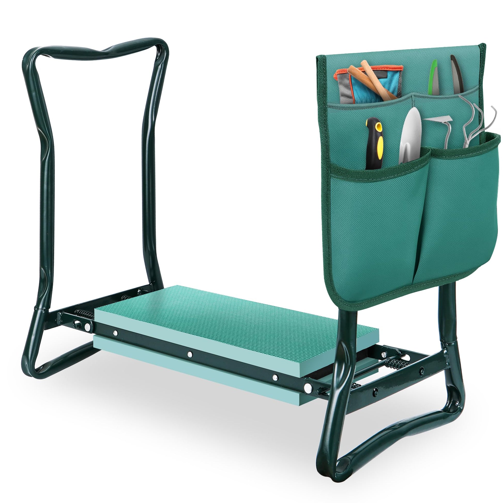 SUPER DEAL Folding Garden Kneeler and Seat with Free Tool Pouches - EVA Foam Pad Protects Your