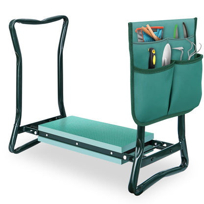 SUPER DEAL Folding Garden Kneeler and Seat with Free Tool Pouches - EVA Foam Pad Protects Your