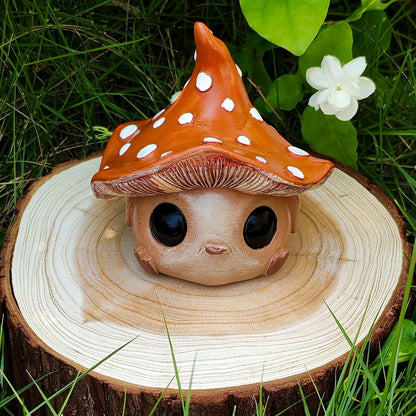 Whimsical Mushroom Garden Statue, Garden Mushrooms Outdoor Decor Gnome Garden Decor Fairy Garden Accessories for Yard, Patio, Home Desk, Backyard, Lawn Ornament Birthday Gift for Women and Men