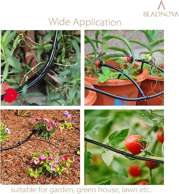 BEADNOVA Drip Irrigation Parts 60 Pcs 1/4 Inch Barbed End Plugs Goof Plugs Drip Irrigation Fittings Drip Line Connectors for 1/4 Inch Irrigation Tubing Garden Watering System (60pcs)