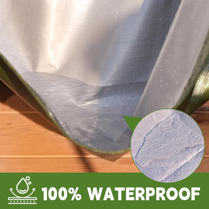 Green/Silver Heavy Duty Waterproof Tarp 5x7FT(2pack), 12mil Thick，Multifunctional tarp Whit Tear&Fade Resistant,UV Resistant,with Grommets and Reinforced Edges.