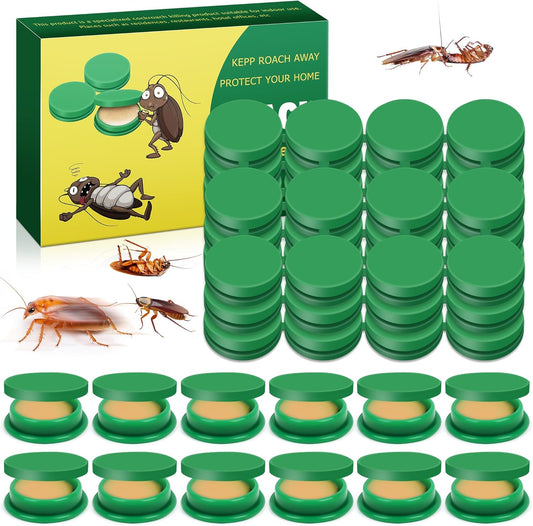 48 Pack Cockroach Gel Bait & Roach Killer Indoor for Home, Powerful Roach Repellent Bait Trap Infestation Solution, Easy to Use Cockroach Deterrent Indoor Outdoor for Kitchen Home RV Corner Pet Safe