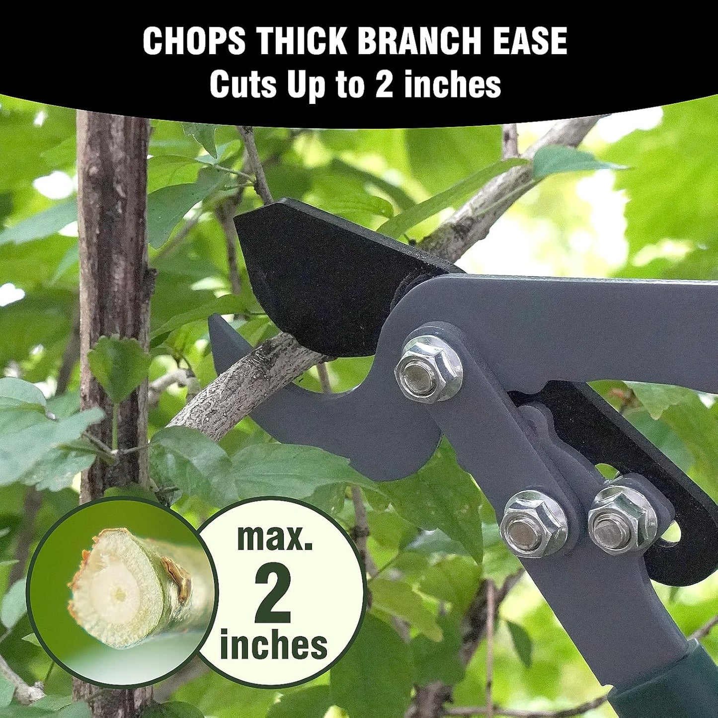 GARTOL 3-Piece Garden Tool Set - Bypass Lopper, Hedge Shears, Pruning Shears with Telescopic Aluminum Handles, Extendable Heavy-Duty Branch Cutters, Garden Clippers for Branches, Shrubs, and Hedges