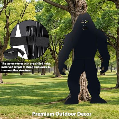6Ft Tall Bigfoot Metal Outdoor Decor Big Foot Sasquatch Gifts for Men/Women/Dad Unique Bigfoot Silhouette Statues Perfect for Patio and Lawn Decorations, Garden Decor, Yard Art, Yard Display