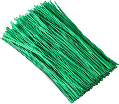 Tangyinrd 300 pcs 5 inch Green Plastic Twist Ties, Cable Ties, for Bags, Gardening Tools