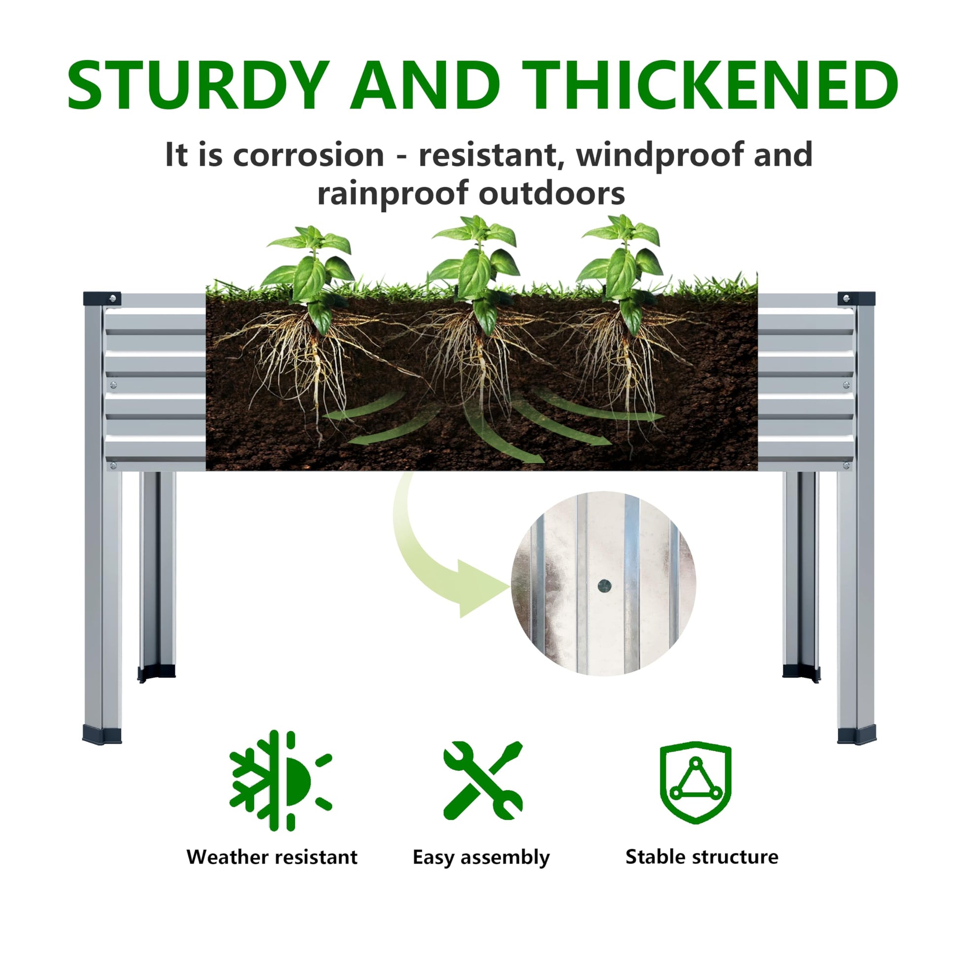 DIIYIV Galvanized Raised Garden Bed with Legs,2PCS 48×24×30in Elevated Planter Box for