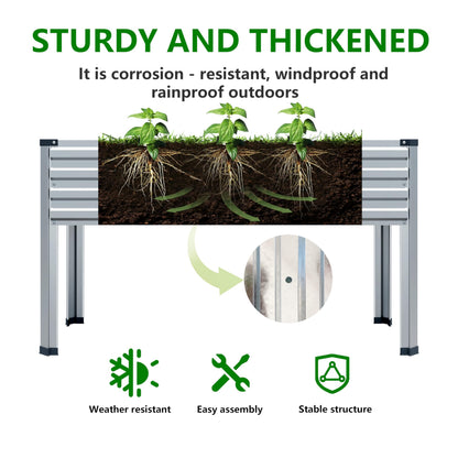 DIIYIV Galvanized Raised Garden Bed with Legs,2PCS 48×24×30in Elevated Planter Box for