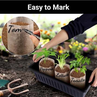 100pcs Plant Nursery Bags, 5.9x6.3 inches Non-Woven Fabric Flower Tree Seed Starters, Garden Plants Seedling Grow Pouch Pots for Seed Starting Growing