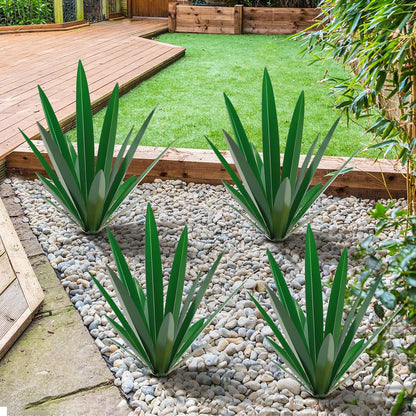 Homight Large Agave Sculpture Rustic Metal Agave Plant Outdoor Interior Decoration Outdoor Lawn Decoration Yard Wooden Posts Matching Garden Suitable for Patio