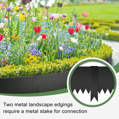 33FT Galvanized Steel Landscape Edging 10 Pack, 40" x 6" Metal Edging for Landscaping with 10Pcs Stakes & Gloves, Metal Garden Border for Garden Design, Yard, Tree Rings, Pathway, Divider