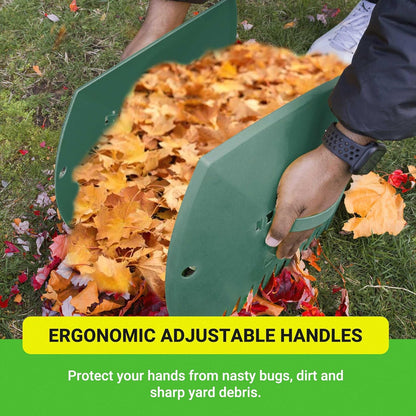 GardenHOME Leaf Scoops Hand Rakes, Large Leaf Grabbers for Yard Work and Garden Use, Clear and Collect Garden Rake, Leaf Scooper and Claws for Leaves, Lawn Debris, and Trash Cleanup, Green