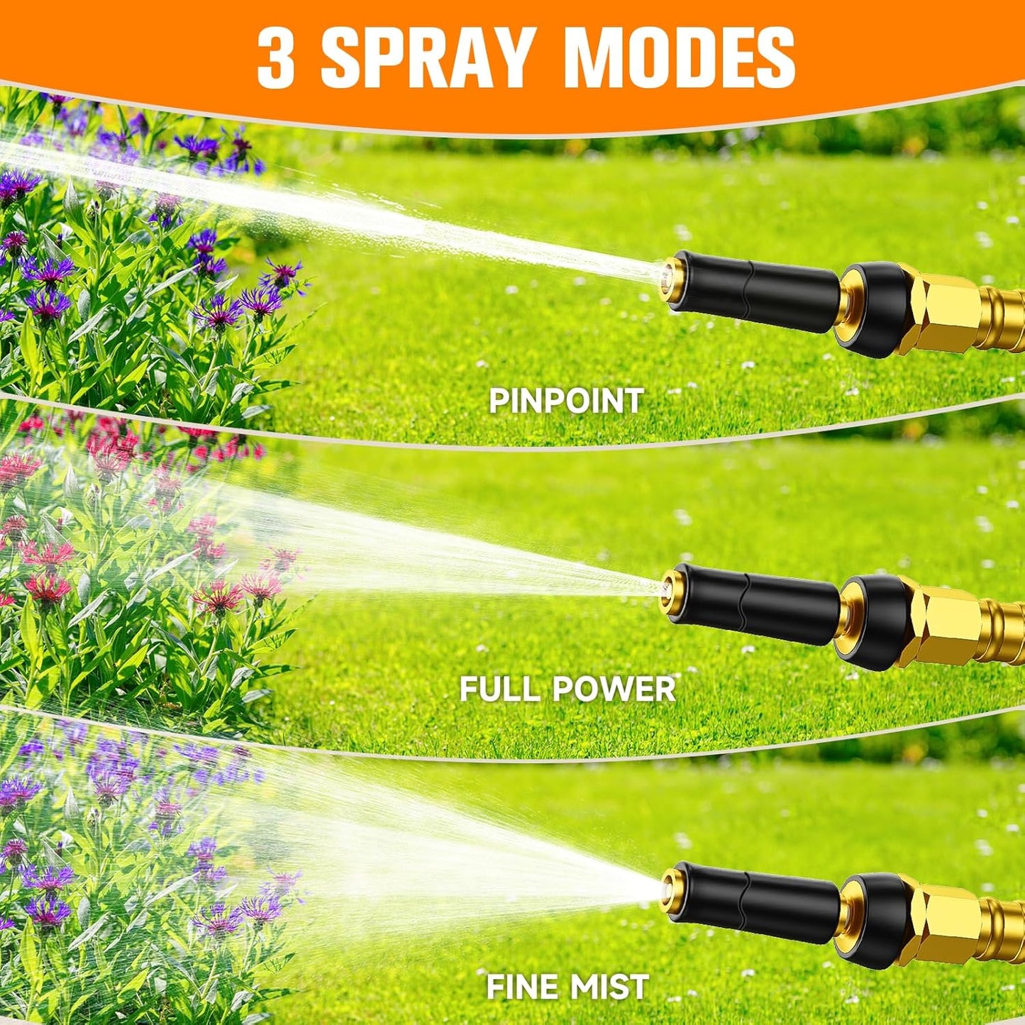 Metal Garden Hose 175 FT - 304 Stainless Steel Water Hose 175 FT - Expandable Short Flexible Garden Hose,no Kink Explosion, no Bite