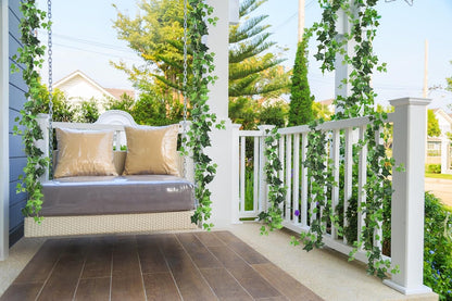 RECUTMS 4Pcs Artificial Ivy Garland Hanging Vine Leaves Fake Silk Greenery Plants for Boho Decor Home Wall Party Wedding Bedroom Decoration UV Resistant 74.8in
