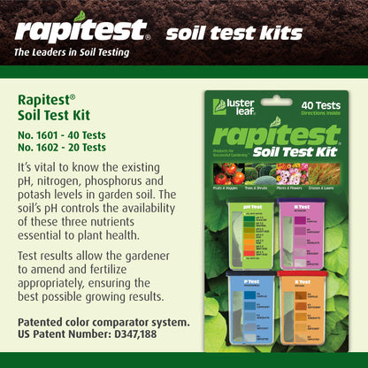 Rapitest Soil Test Kit for Gardens, Vegetables, Flowers and Lawns. USA designed and assembled soil