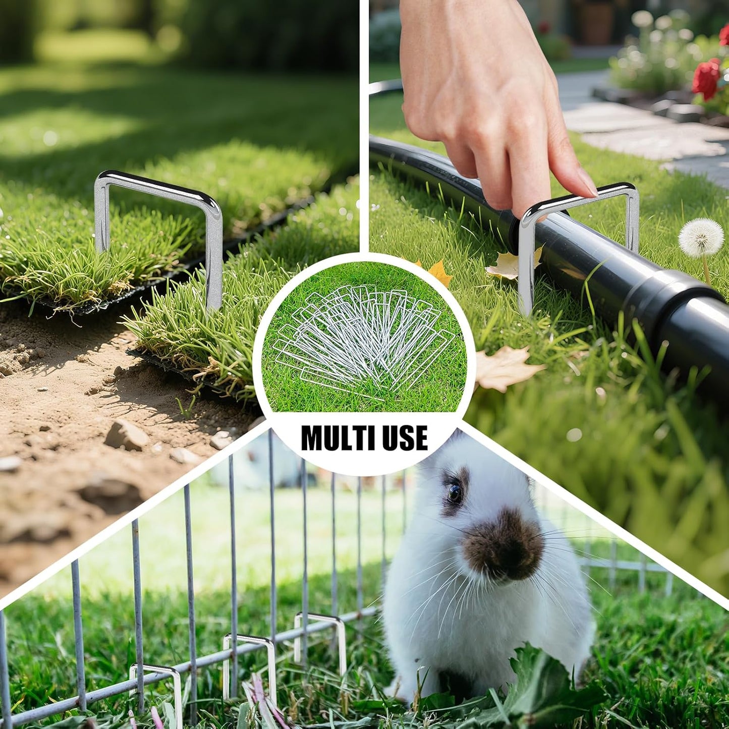 6 Inch 25 Pack Landscape Staples,11 Gauge Plant Stakes,Hot-dip Galvanized Tent Stake & Garden Stakes for Plants, Staple Landscaping Fabric SOD Pins for Decoration Weed Barrier Fabric