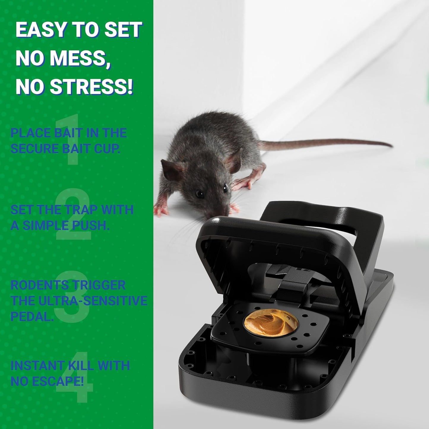 Mouse Traps Indoor for Home - 6 Pack Reusable Rat Trap, Touch-Free Snap Trap, Heavy Duty Mouse Catcher for Indoor & Outdoor Use, Instantly Kill Mice and Rodents