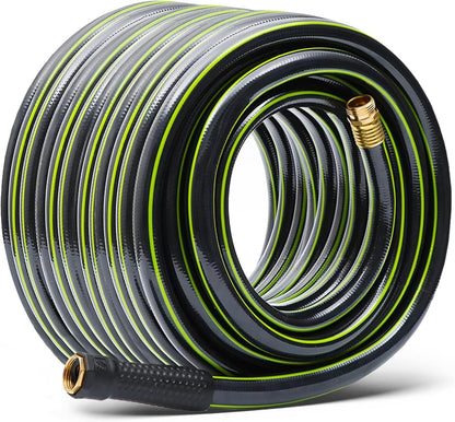 Worth Leader Garden Hose 3/4 in. x 100 ft. -No Kink, Flexible, Leakproof, Male/Female, 500PSI Burst -Heavy Duty Durable 5 Layers PVC Rubber Lightweight Water Pipe for Gardening, Agriculture&Lawn Care