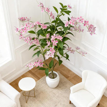 Artificial Jasmine Tree 4FT - Lifelike Fake Tree for Indoor Decor, Premium Fake Plants Indoor No Maintenance Artificial Plants