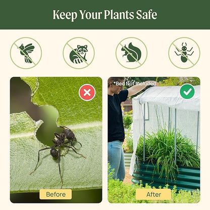Vego garden Frost Greenhouse Cover System for 3.5' x 5.0' (6 in 1) Garden Bed