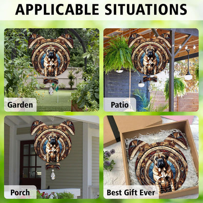 Mastiff Dog Ears Wind Spinner, Mastiff Wind Spinner Hanging for Yard and Garden V02